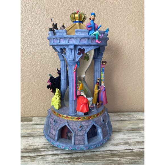 Disney Sleeping Beauty LED Light-UP Hourglass Snowglobe Music Box w/FLAWS - Picture 9 of 17